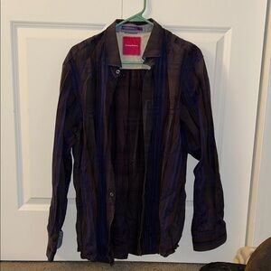 Tommy Bahama Men's Striped Shirt Jacket - Purple and Brown